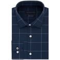 thumbnail image 1 of Tommy Hilfiger Men's Slim Fit Non Iron Thflex Stretch Windowpane Check Dress Shirt Blue Size 15X34X35, 1 of 3