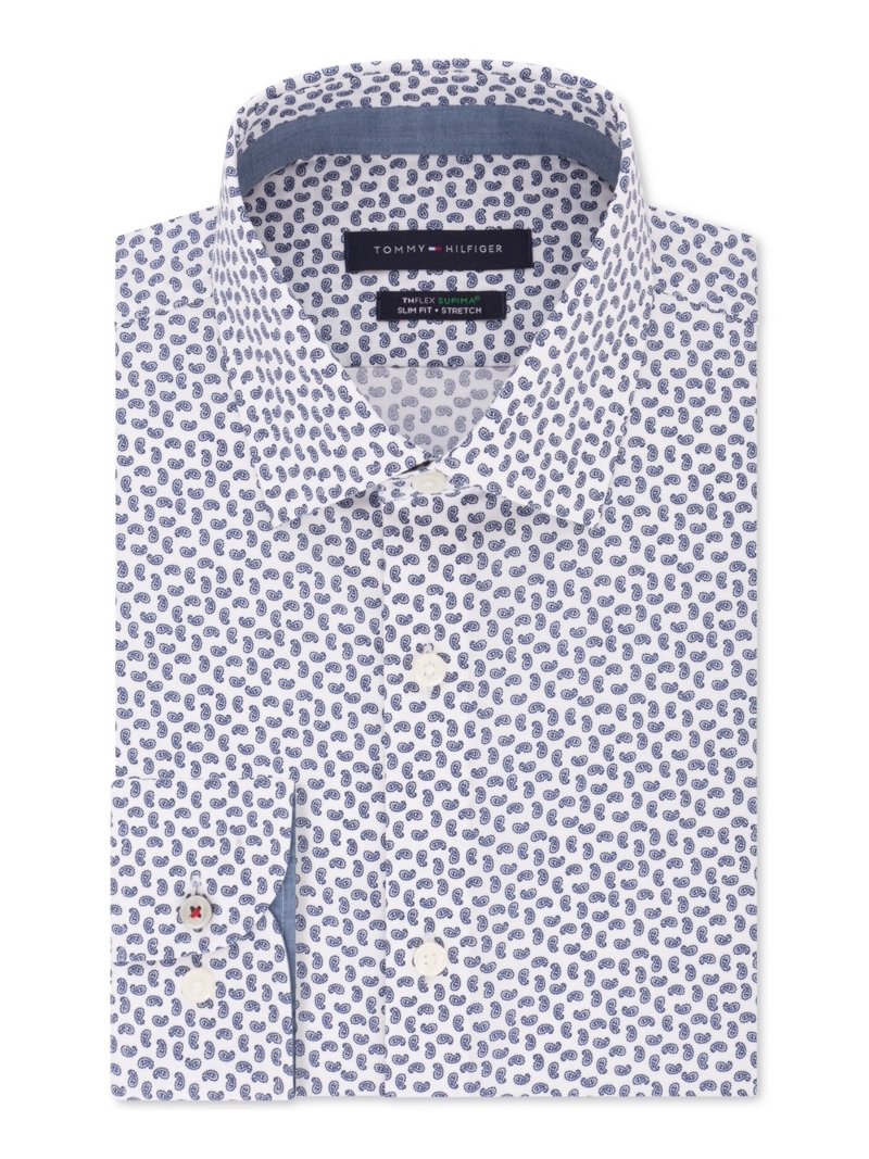 sexy form fitting dresses Tommy Hilfiger Light Blue Micro-Print Button-Down Shirt main image 0