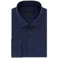 thumbnail image 1 of Tommy Hilfiger Men's THFlex Performance Stretch Floral Print Supima Cotton Dress Shirt Blue Size 17X34-35, 1 of 3