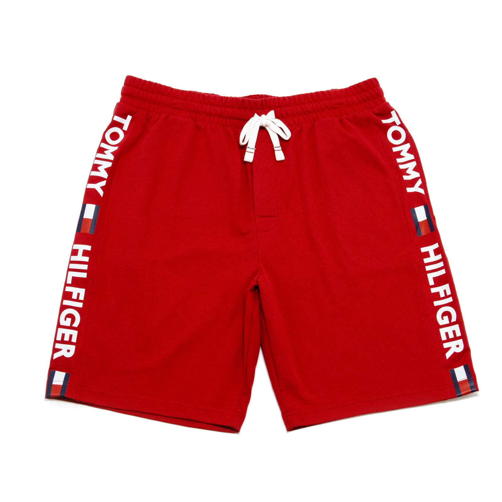Tommy Hilfiger Men's Tommy Name Logo Shorts, Red \ White,S - US