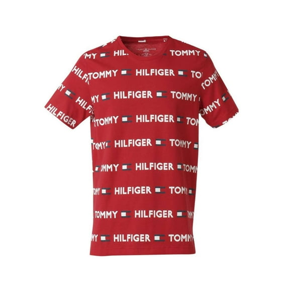 Tommy Hilfiger Men's Tommy Name Logo Tee, Tango Red,L - US