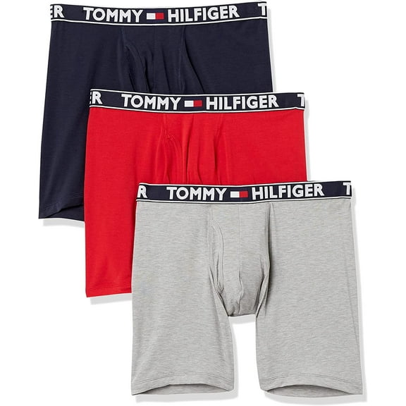 Tommy Hilfiger Men's Underwear 3 Pack Comfort 2.0 Boxer Brief, Mahogany, Large