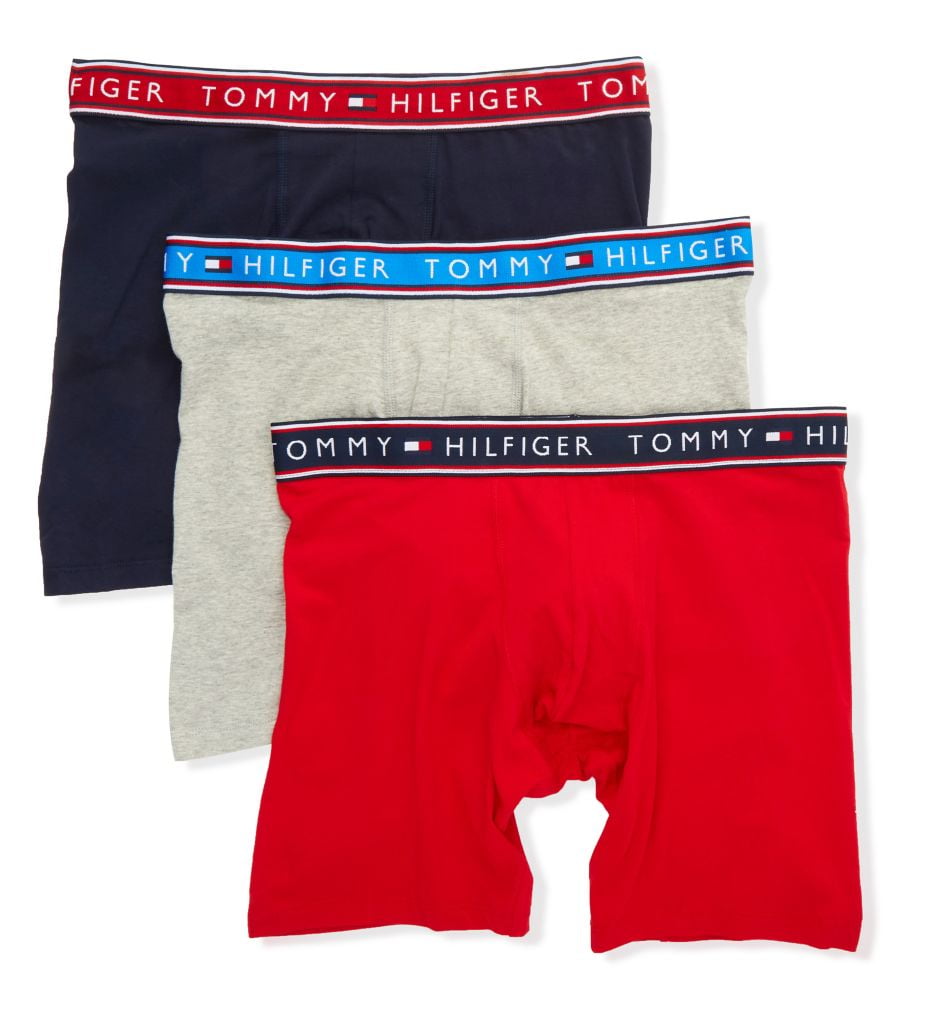 Tommy Hilfiger Mens 3-Pack Cotton Stretch Boxer Brief Evening Blu Small