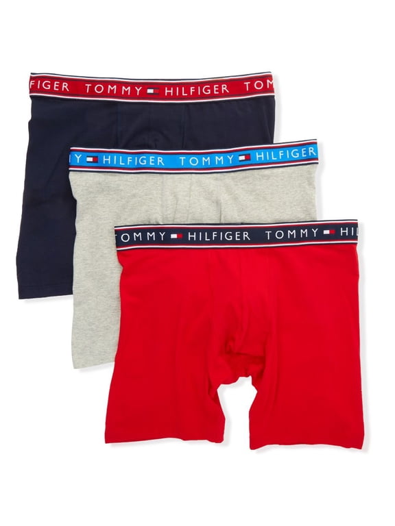 Mens 3-Pack Cotton Stretch Boxer Brief Evening Blu Small