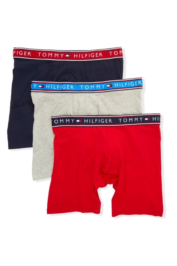 Mens 3-Pack Cotton Stretch Boxer Brief Evening Blu X-Large