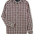 thumbnail image 1 of Tommy Hilfiger Mens Baron Plaid Button Up Shirt, Red, X-Small, 1 of 1