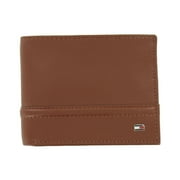 Tommy Hilfiger Mens Brown Distressed RFID Blocking Bi-Fold Wallet Tan