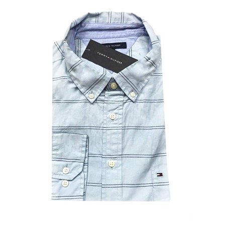 Tommy Hilfiger Mens Classic Fit Buttondown Shirt, Variety M, Skyway