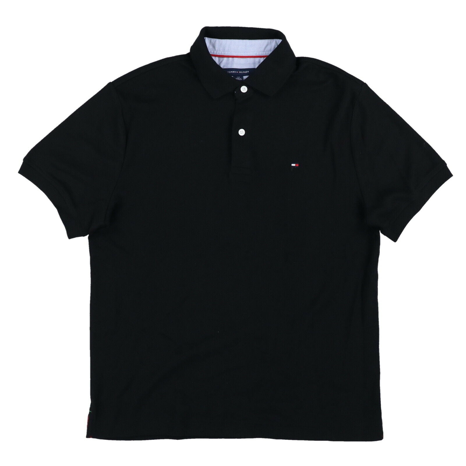 Tommy Hilfiger Mens Classic Fit Interlock Polo Shirt (Small, Black)