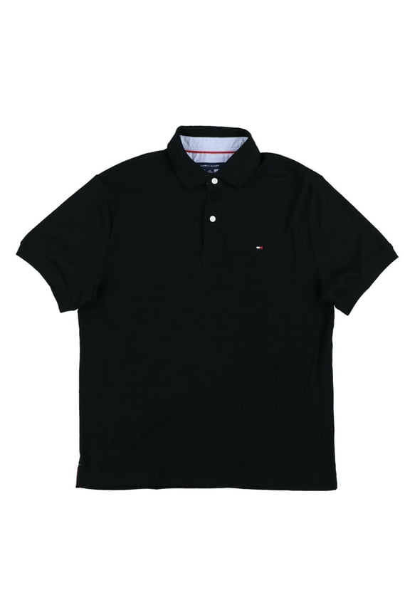 Mens Classic Fit Interlock Polo Shirt (Small, Black)