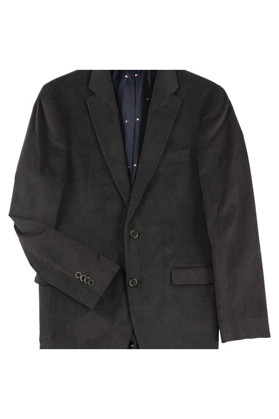 Mens Corduroy Two Button Blazer Jacket, Grey, 50 Regular