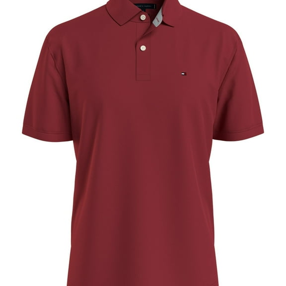 Tommy Hilfiger Mens Cotton Polo Shirt, Red, Small