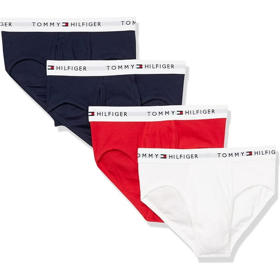 Tommy Hilfiger Mens Cotton Classics 4-Pack Brief Large Mahogany