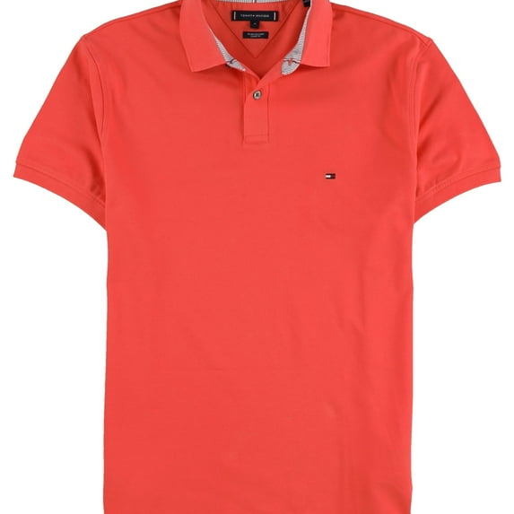 Tommy Hilfiger Mens Cotton Short Sleeve Polo Shirt Lush Coral XL