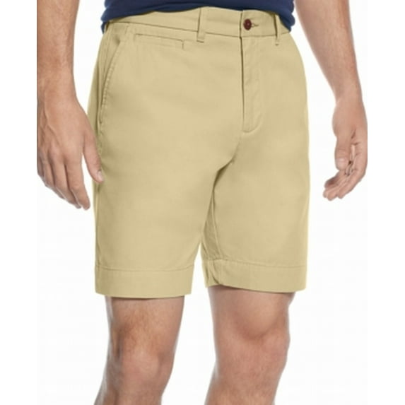Tommy Hilfiger Mens Custom Fit Casual Chino Shorts, Beige, 40