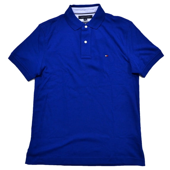 Tommy Hilfiger Mens Custom Fit Interlock Polo Shirt (L, Cool Blue)