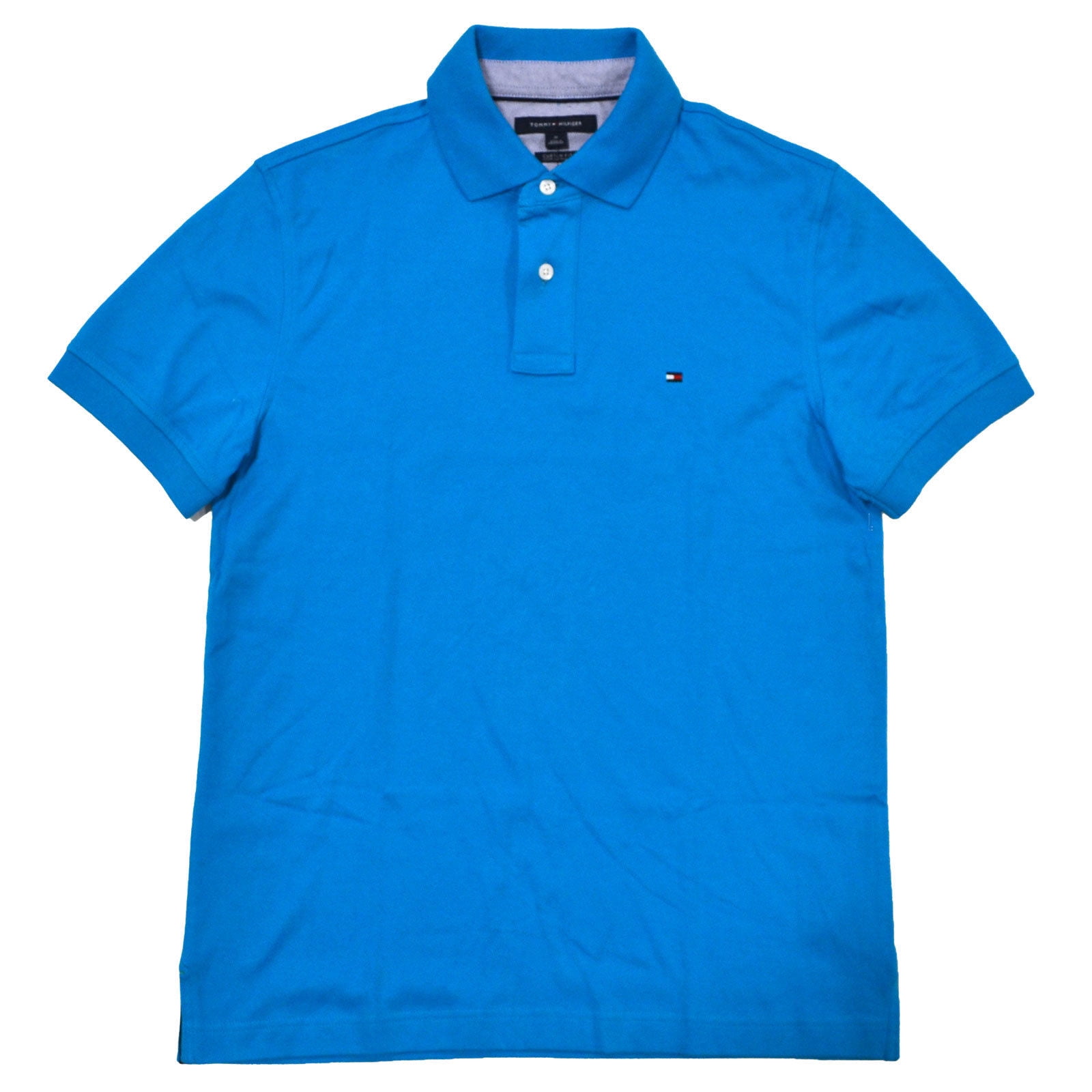 Tommy Hilfiger Mens Custom Red) Polo (L, Regal Interlock Fit Shirt