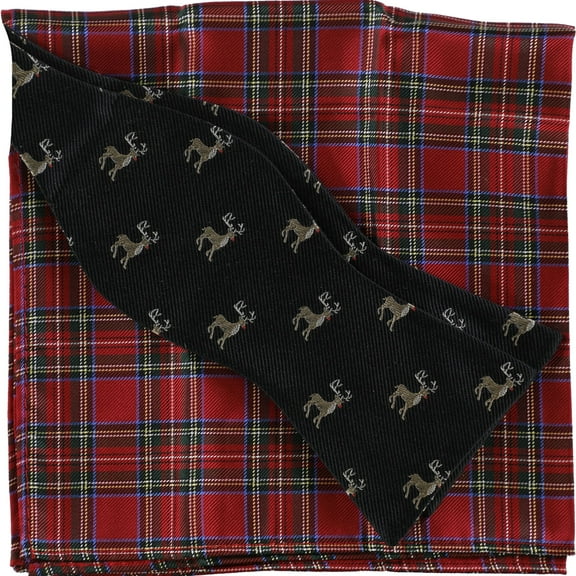 Tommy Hilfiger Mens Deer & Royal Neck Tie Set, Black, One Size
