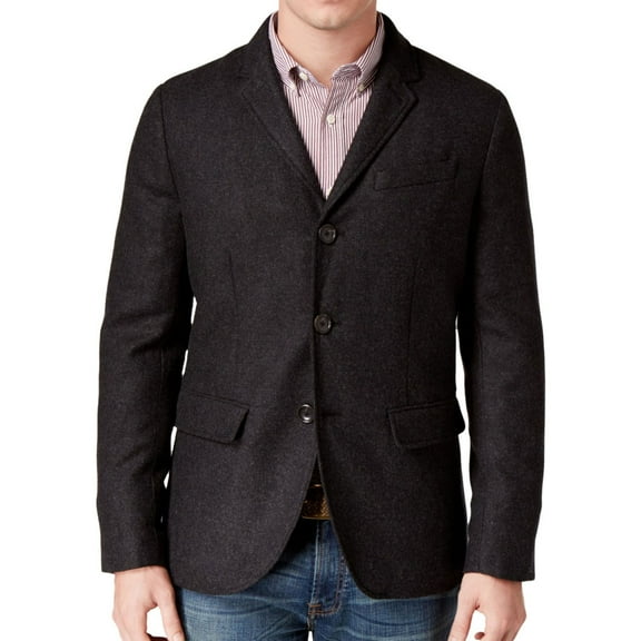 Tommy Hilfiger Mens Ernest Sport Coat, Black, Large