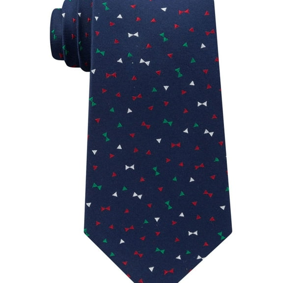 Tommy Hilfiger Mens Festive Bow Self-tied Necktie, Blue, One Size