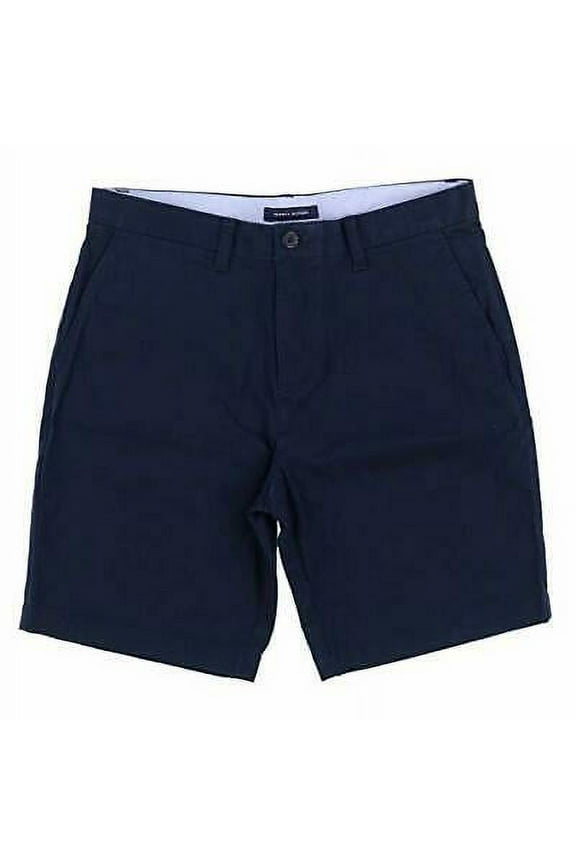 Mens Flat Front Shorts Inseam 9" , Navy , Size: 31
