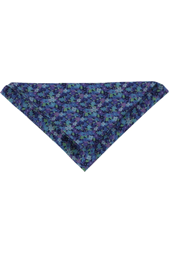 Mens Floral Pocket Square, Blue, One Size