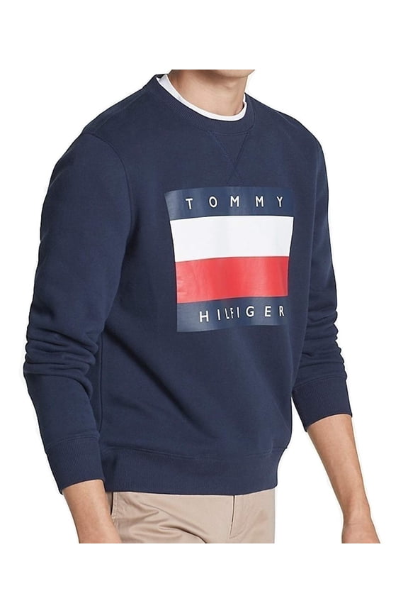 Mens Logo Sweatshirt Comfort X-Large Navy New