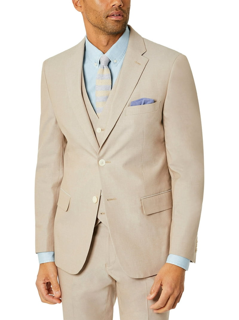 Tommy Hilfiger Mens Modern-Fit Cotton Chambray Suit Jacket 44