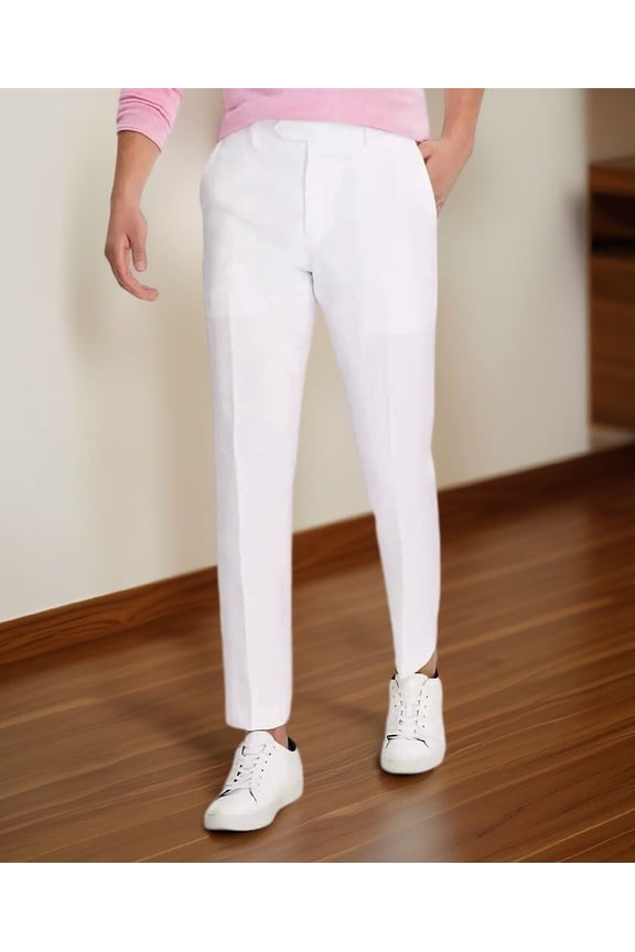 Mens Modern Fit Linen Pants White Size 40W X 30L NWT