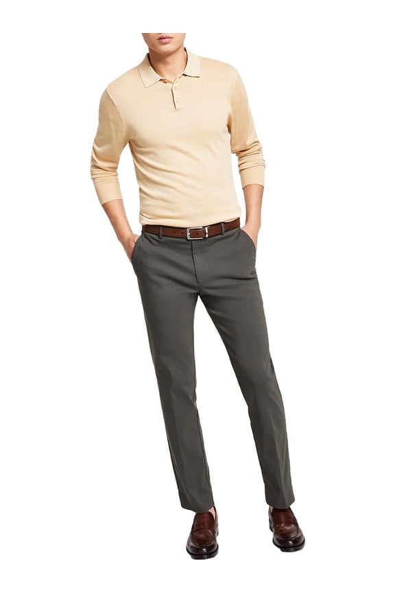 Men's Modern-Fit TH Flex Stretch Solid Performance Pants Olive 32x32