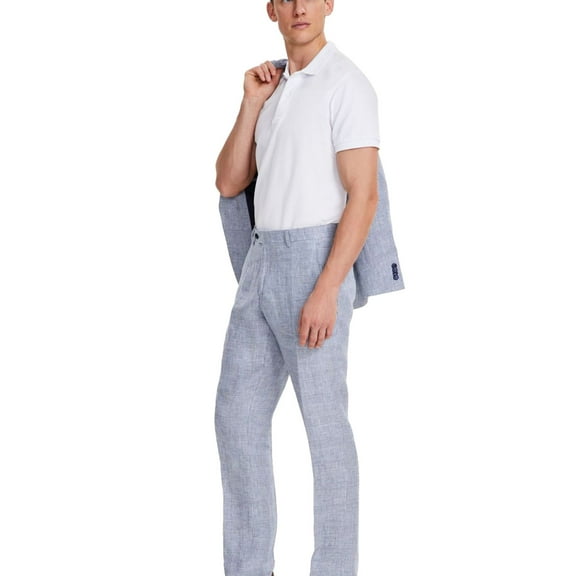 Tommy Hilfiger Mens Modern Fit Plaid Casual Trouser Pants, Blue, 38W x 32L