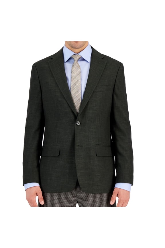 Men's Modern-Fit Solid Weave Sport Coat Olive 40L B4HP $295