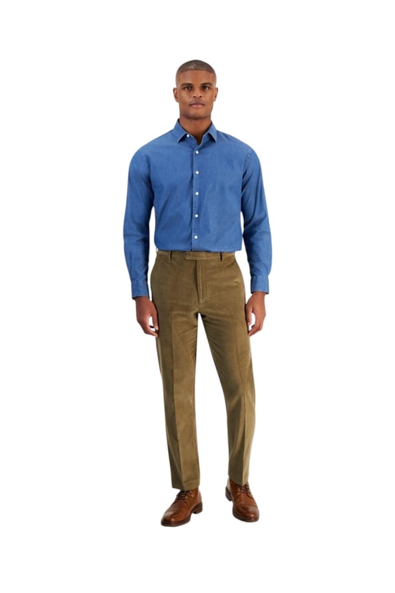 Mens Modern fit Dress Pants Corduroy Pants 42 / 30 Beige