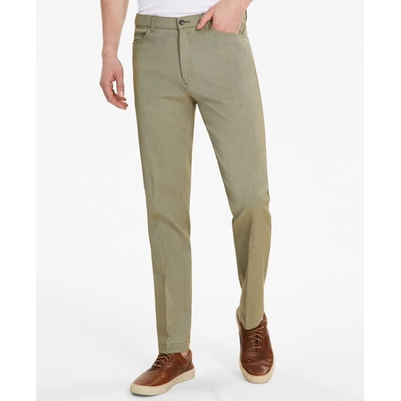 Tommy Hilfiger Mens Stretch Casual Trouser Pants, Green, 34W x 30L