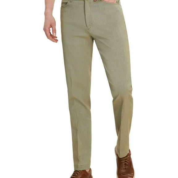 Tommy Hilfiger Mens Stretch Casual Trouser Pants, Green, 34W x 29L