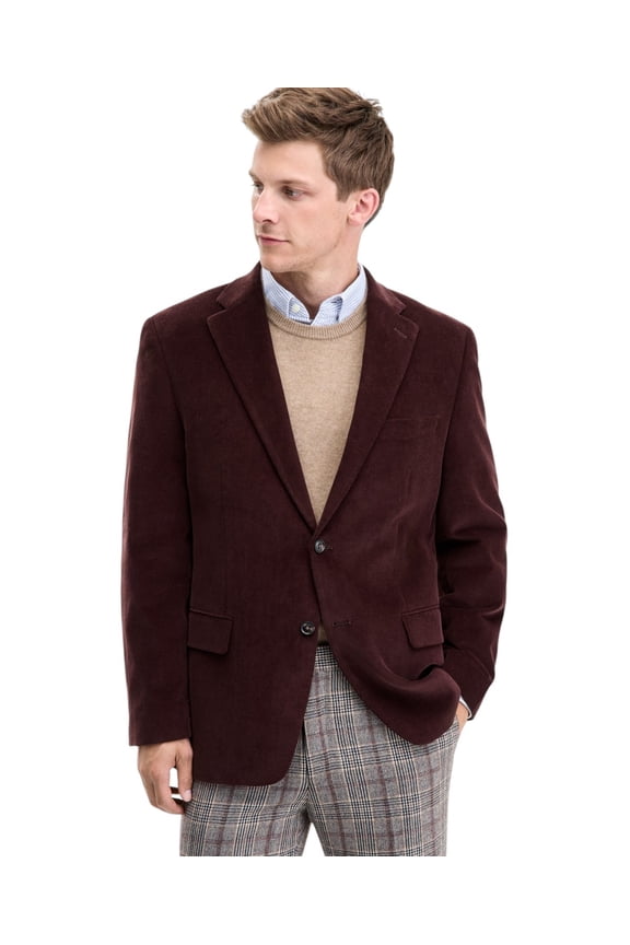 Mens Modern fit Corduroy Sport Coat Blazer 42 L Brown Stretch