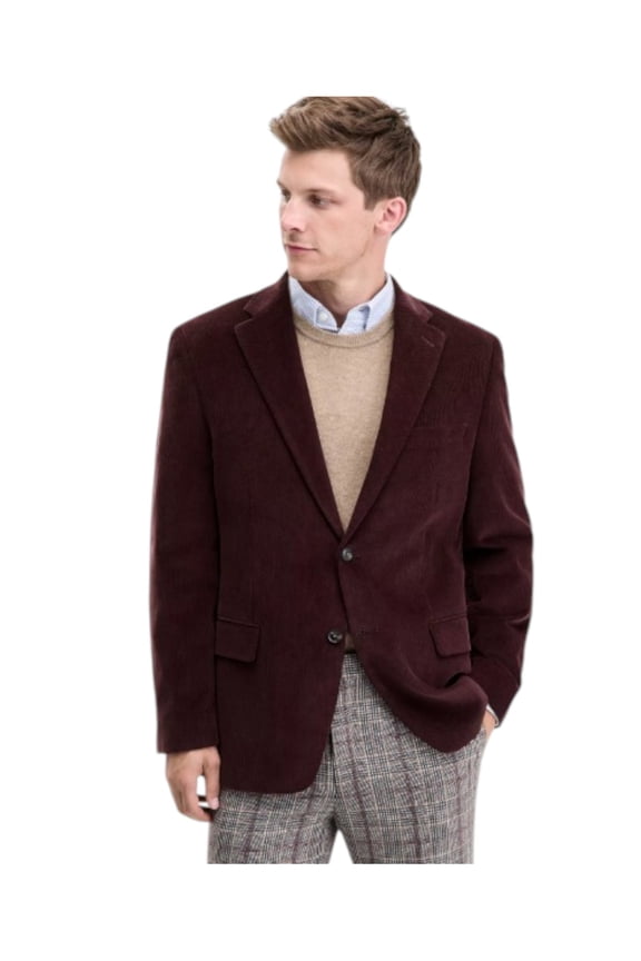 Mens Modern fit Corduroy Sport Coat Blazer 42 R Brown Stretch