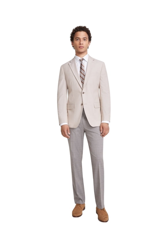 Mens Modern fit  Cotton Sport Coat Blazer 38 R Tan Solid