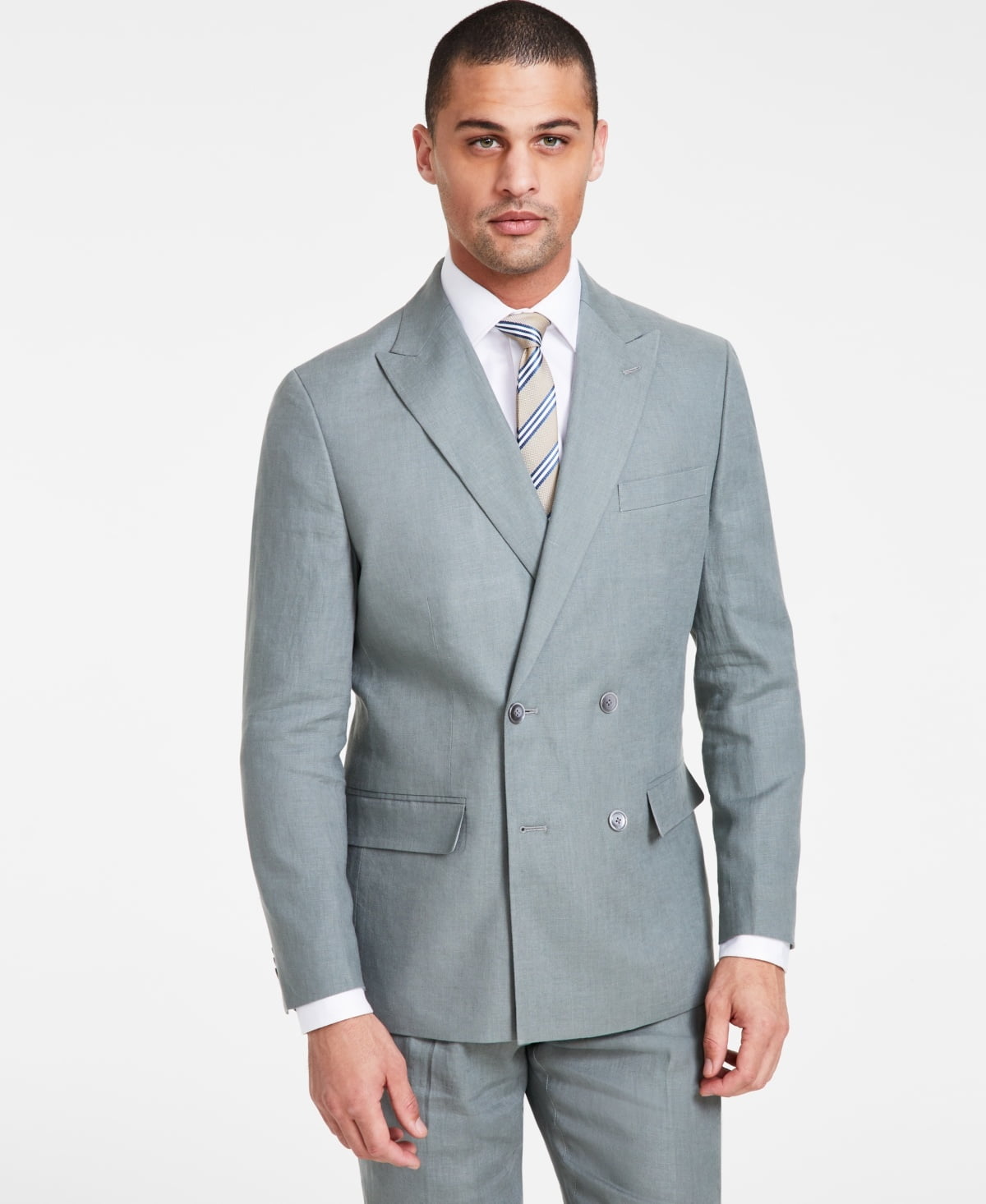 Tommy Hilfiger Mens Modern fit Double Breasted Suit Jacket Blazer 38 S Green