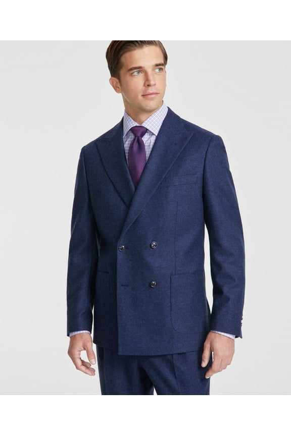 Mens Modern fit Double Breasted Suit Jacket Blazer 42 L Blue