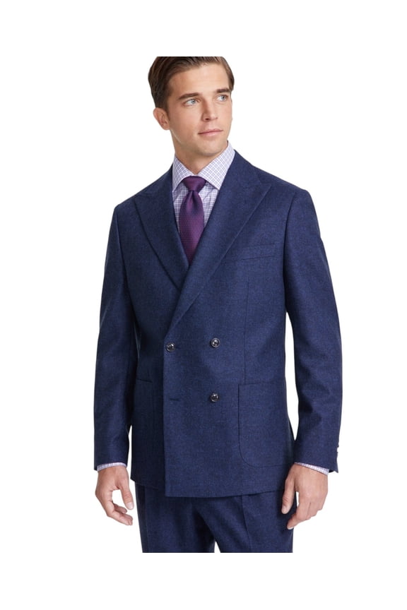 Mens Modern fit Double Breasted Wool Sport Coat Blazer 48 R Blue