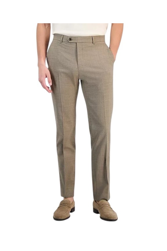 Mens Modern fit Dress Pants 32 / 30 Tan Beige Wool Stretch