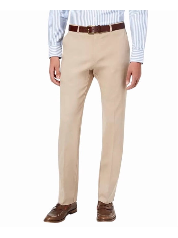Mens Modern fit Dress Pants 32 / 30 Tan Khaki TH Flex Stretch