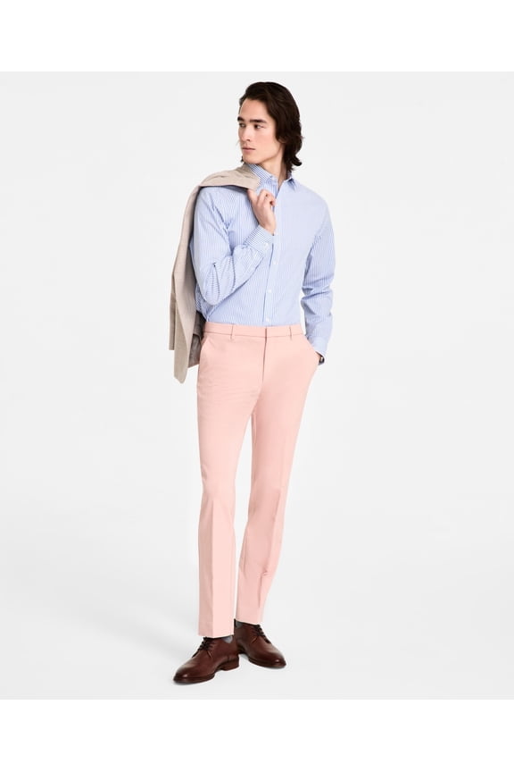 Mens Modern fit Dress Pants 32 / 30 Pink Solid