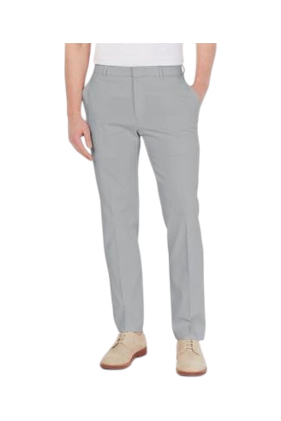 Mens Modern fit Dress Pants 32 / 34 Light Grey Solid Stretch