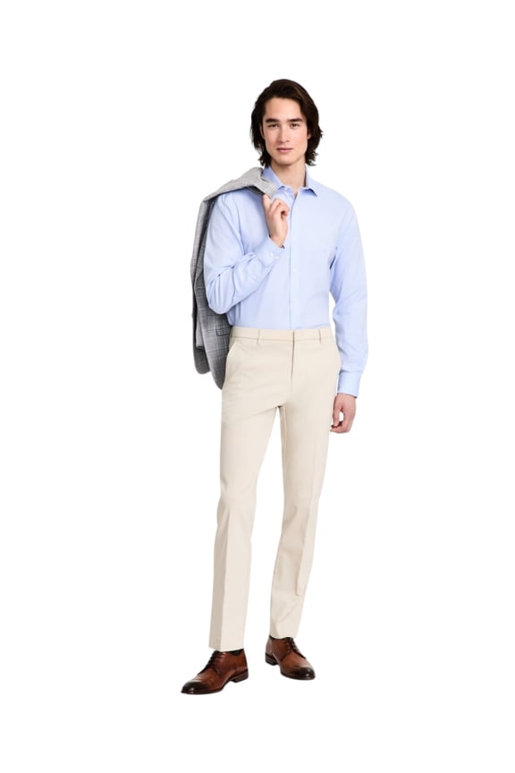 Mens Modern fit Dress Pants 33 / 32 Butter Beige Solid Stretch