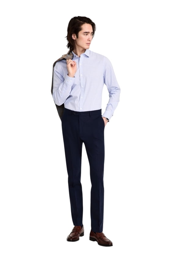 Mens Modern fit Dress Pants 40 / 30 Navy Blue Solid