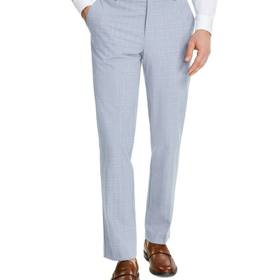 Tommy Hilfiger Men's Modern-Fit Stretch Patterned Performance Pants Navy B4HP (Regular,40,32 in)