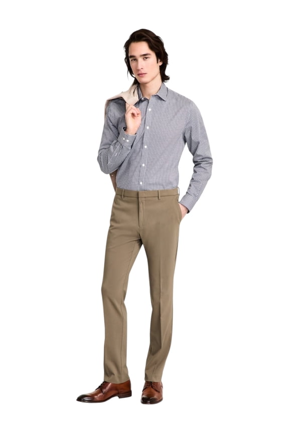 Mens Modern fit Dress Pants 42 / 30 Army Green Solid