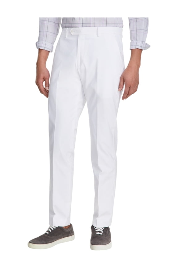 Mens Modern fit Dress Pants 42 / 34 White Solid Stretch